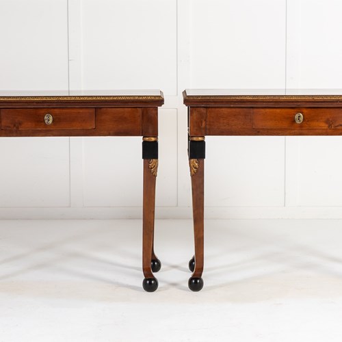 Pair Of 19Th Century Italian Walnut Card Tables