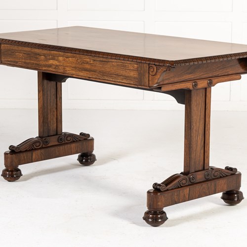 19Th Century English Regency Rosewood Library Table