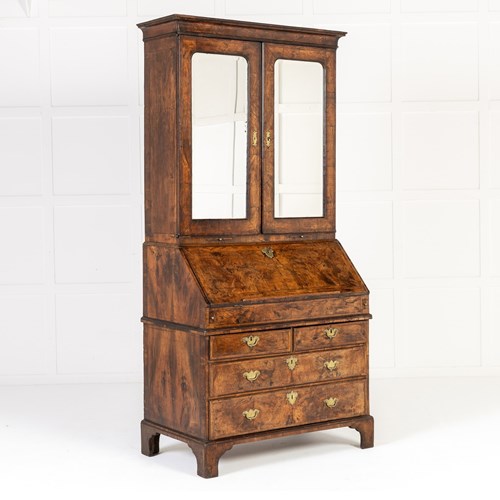 Early 18Th Century English George I Walnut Bureau Bookcase