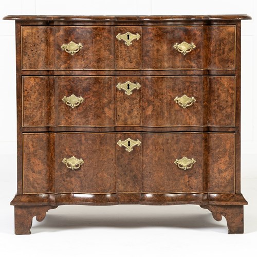 Small Dutch Burr Walnut Chest Of Drawers