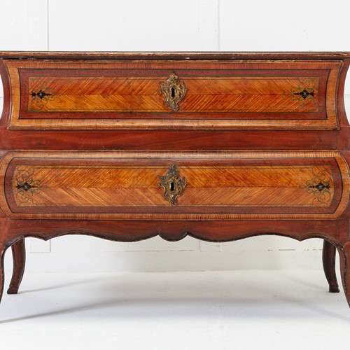 18Th Century French Painted Bombe Commode
