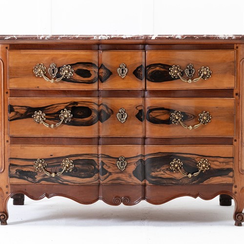 18Th Century French Guaiac Wood And Walnut Commode