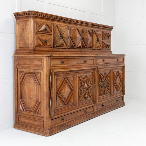 19th Century French Walnut and Oak Buffet