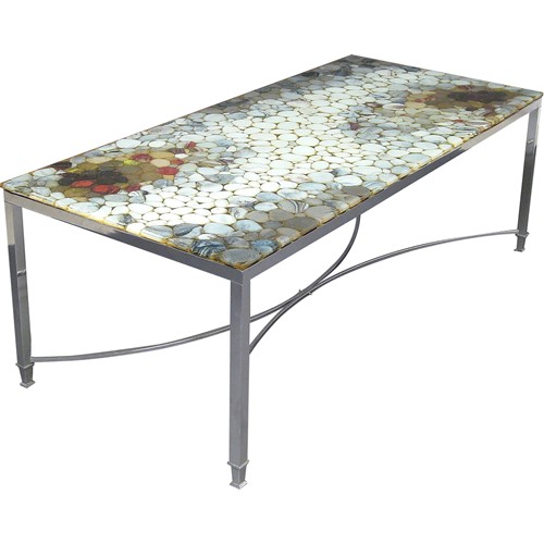 Scandinavian 1970S Coffee Table With Natural Stone