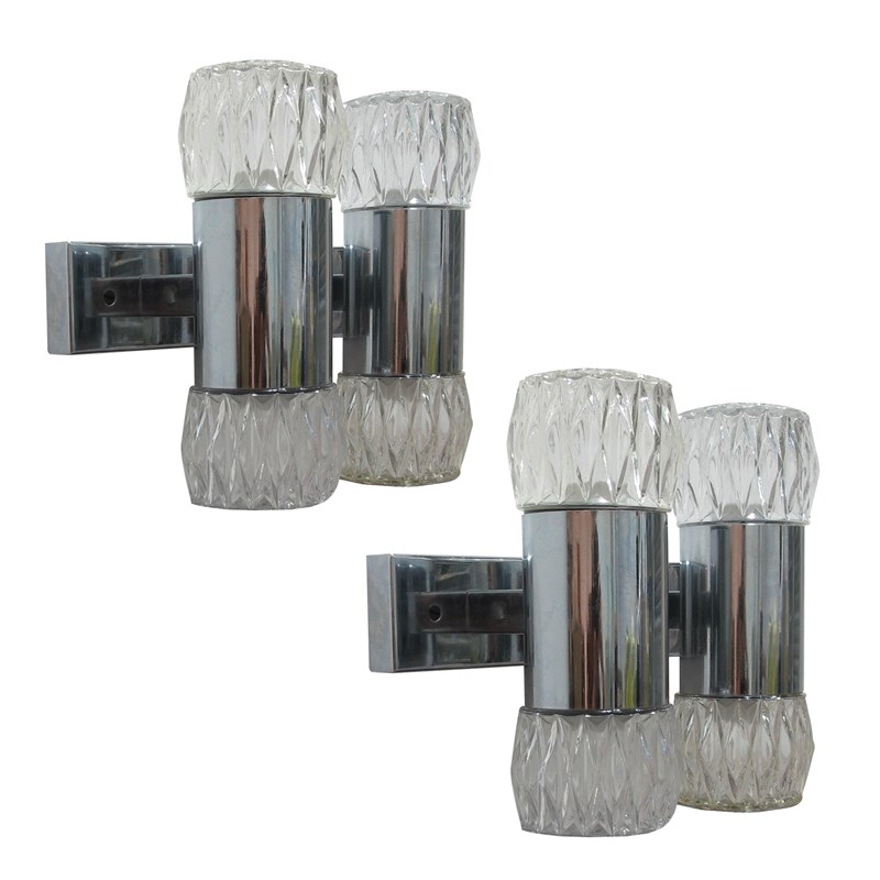1970S  Pair Of Chrome And Glass Wall Lights By G. Sciolary, Italy-les-trois-garcons-9985-main-638316875658980249.jpg