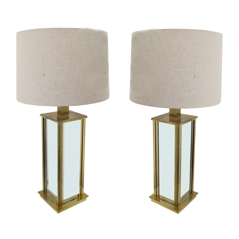 1970s Italian Large Pair of Brass & Mirrored Lamps-les-trois-garcons-img-25781-main-637921981261139616.jpg
