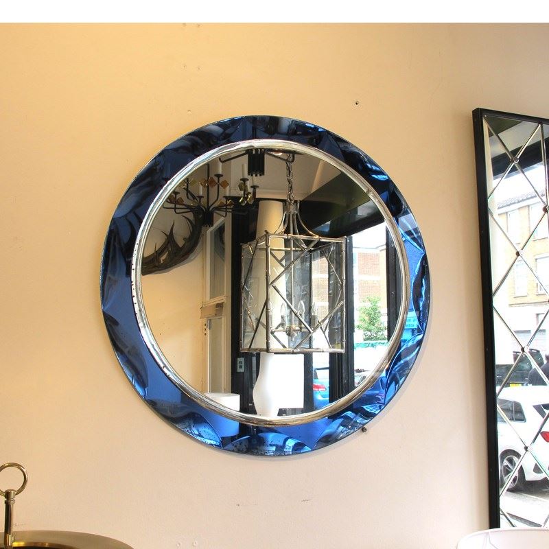 1960 Round Mirror With A Large Bevelled Deep Blue Frame, Italian-les-trois-garcons-img-38456-main-638195017500750832.jpg