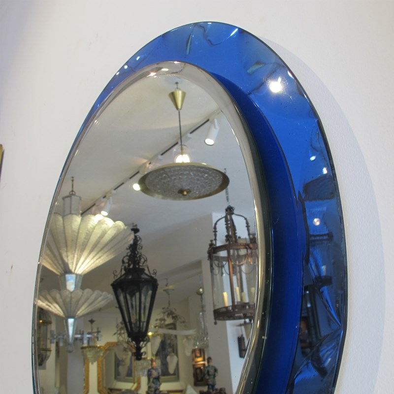 1960 Round Mirror With A Large Bevelled Deep Blue Frame, Italian-les-trois-garcons-img-38457-main-638200084732590327.jpg