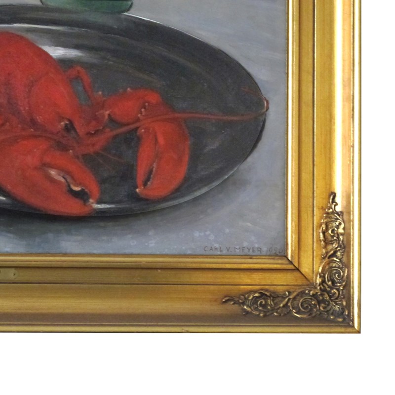 1926 Still Life Oil On Canvas Of A Lobster By Carl Vilhelm Meyer, Danish -les-trois-garcons-img-42982-main-638265888398721415.jpg
