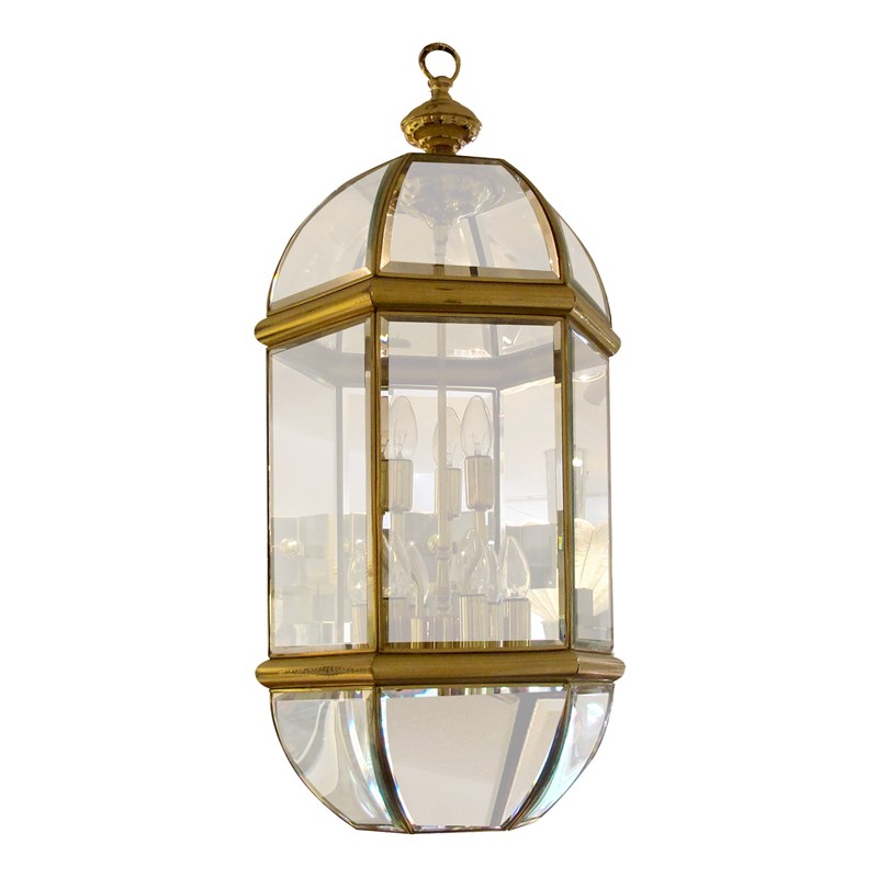 1970S Tall Hexagonal Brass And Curved Bevelled Glass Lantern, Swedish -les-trois-garcons-img-44462-main-638302913021969152.jpg