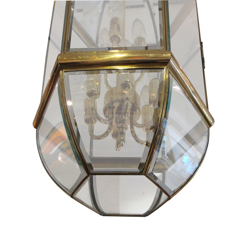 1970S Tall Hexagonal Brass And Curved Bevelled Glass Lantern, Swedish -les-trois-garcons-img-44464-main-638302913871872979.jpg