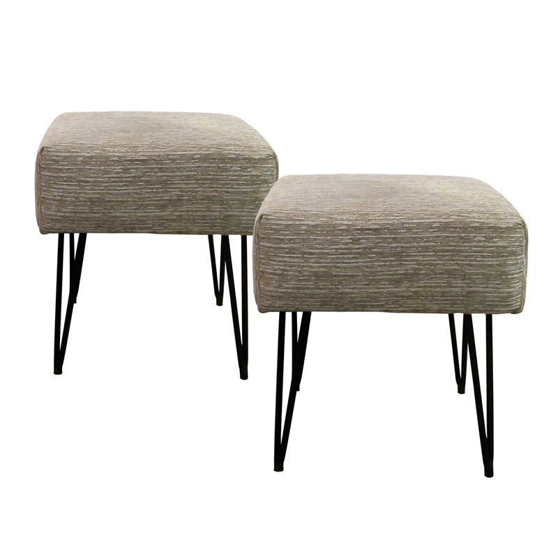 1950S Pair Of Occasional Stools Newly Upholstered With Hairpin Legs, French-les-trois-garcons-img-46326-main-638332411467065446.jpg