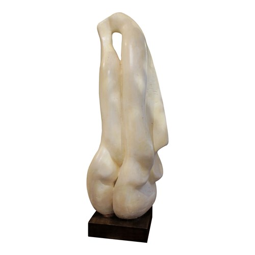 1960S Abstract Plaster Sculpture Of Embracing Lovers - French 