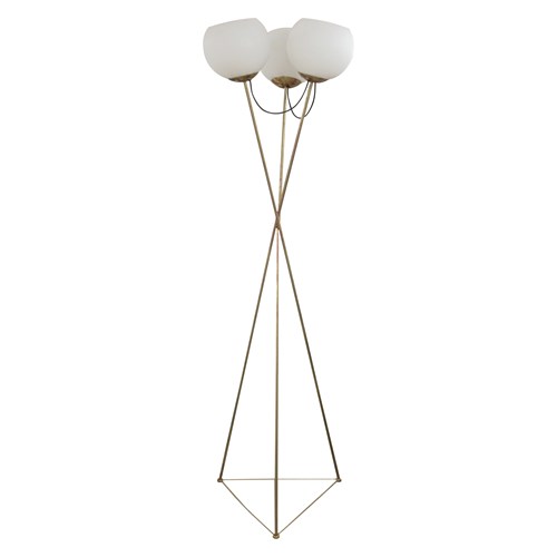 Sculptural Tripod Floor Lamp With Three Glass Globes, Germany 1970S