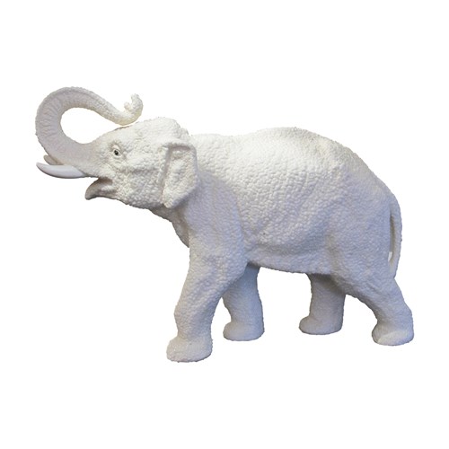 Vintage White Ceramic Elephant – Sèvres, French 1950