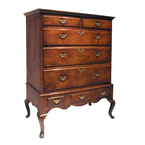 Early 18th century walnut chest on stand