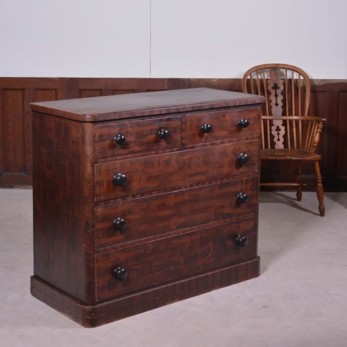19th Century painted pine chest of drawers