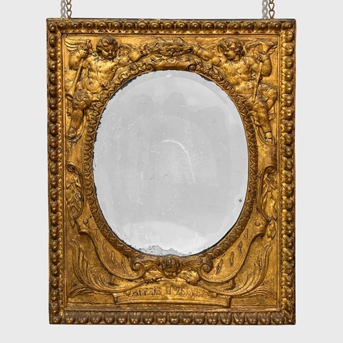 Flemish Baroque Repoussé Gilt Mirror