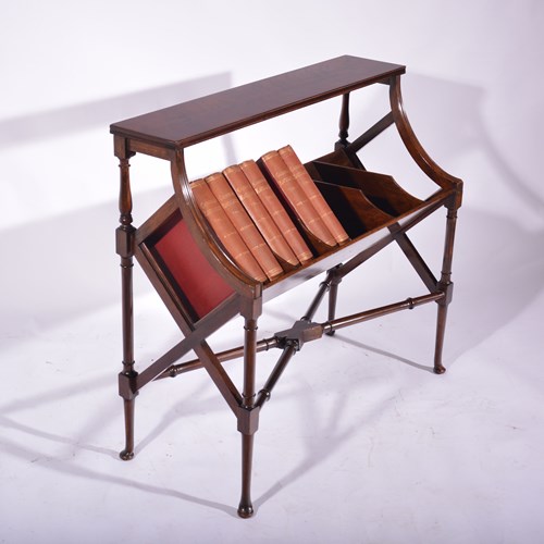 Edwardian Mahogany Library Book Trough