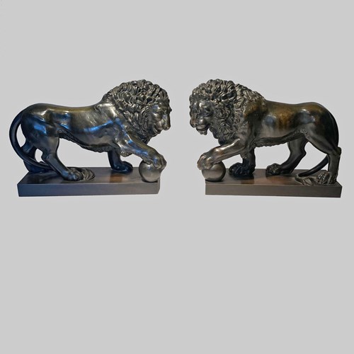 A Pair Of Italian Bronze 'Medici' Lions