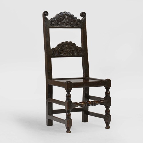 17Th Century South Yorkshire Oak Backstool