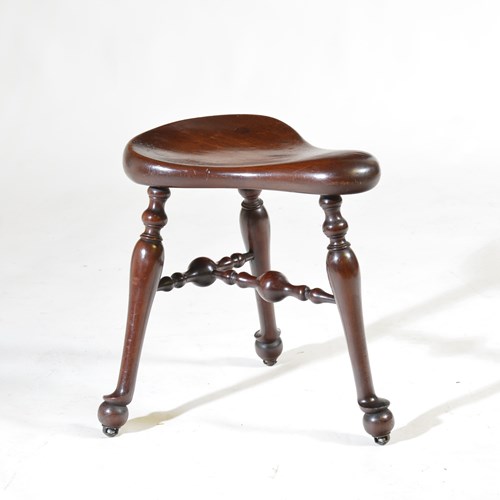 James Shoolbred Walnut Cock-Fighting Stool