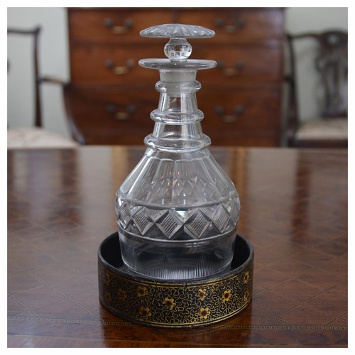 A Regency ring neck half bottle decanter 