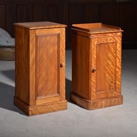 Near Pair of Satin Birch Bedside Cabinets