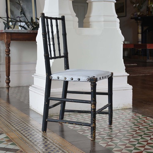 Regency Ebonised Faux Bamboo Chair