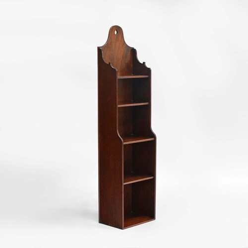 Narrow Georgian Mahogany Waterfall Shelves