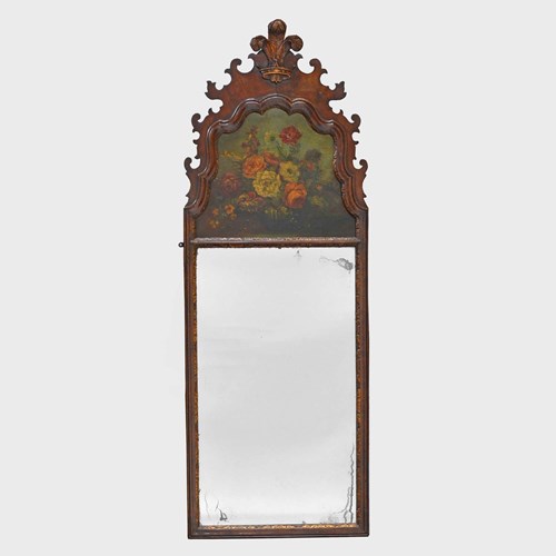 Continental Dutch 18Th Century Walnut Painted Pier Mirror