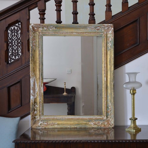 Distressed 19Th Century Gilt Frame Mirror