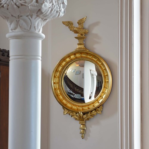 Regency Convex Giltwood Mirror