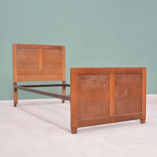 Oak Single Bed In The Manner Of Heals By A.B. Ltd, 'Good Furniture Units'