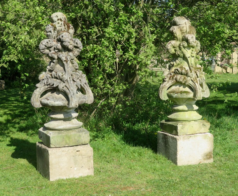Pair of 18thC stone finials almost 5ft high-lichen-garden-antiques-1361-stone-finials-main-637229826751380614.jpg