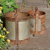 Old iron garden buckets