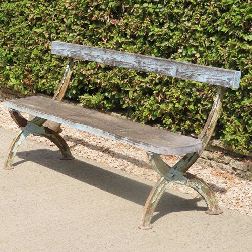 Long Antique Iron Bench