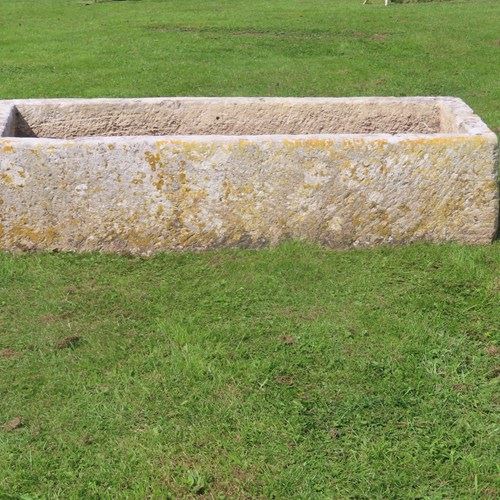 Exceptionally Long Shallow Carved Stone Trough