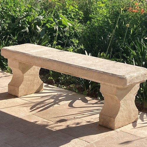 Carved Limestone Garden Seat