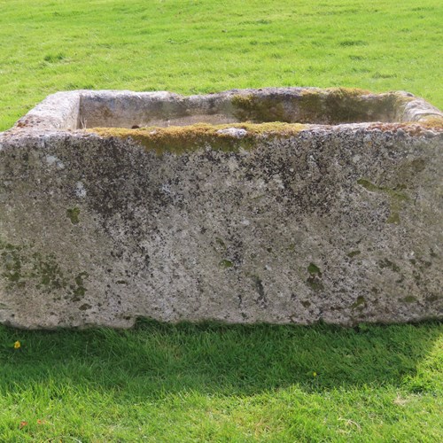 Early 18Thc Hand Carved Limestone Planter