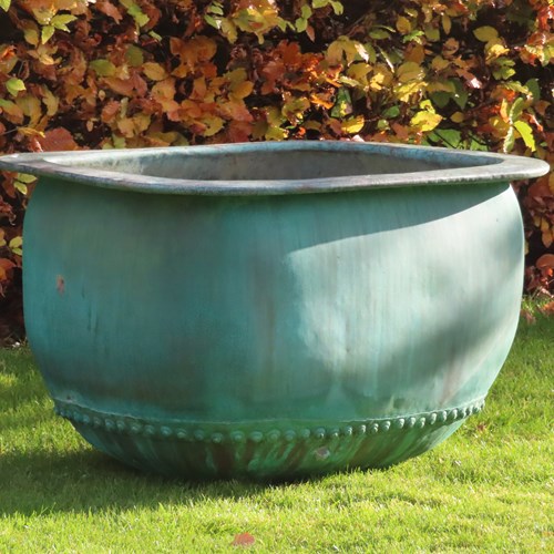 Large Riveted Copper Planter