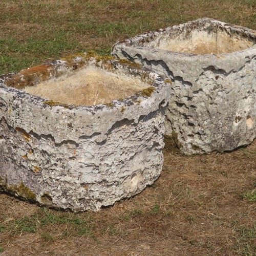 Two 18Th Century Demi Lune Planters 