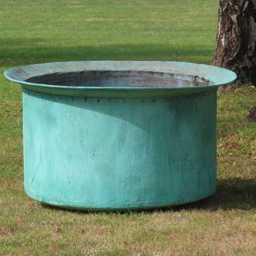 Large Copper Garden Basin