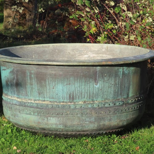 5Ft Wide Antique Copper Cheese Vat