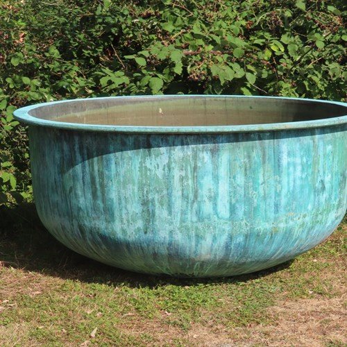Large, Old Copper Planter
