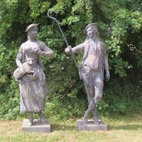 Pair of early 20thC lead statues