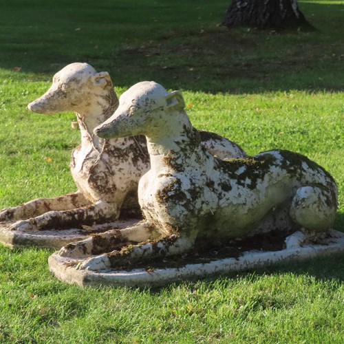 Pair Composition Stone Whippets
