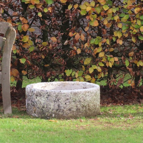 Round Composition Stone Planter