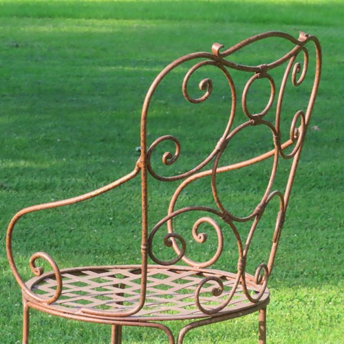 Decorative French Antique Iron Chair