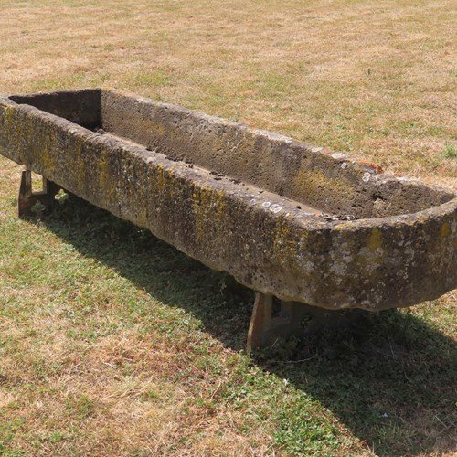 Long Limestone Trough On Stands